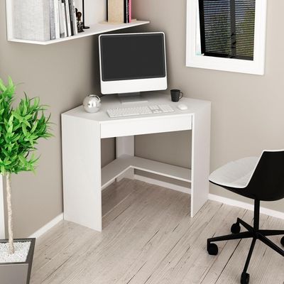 Escrivaninha Mesa Escritorio De Canto 76,5 Cm Me4169 Branco Tecno Mobili Branco