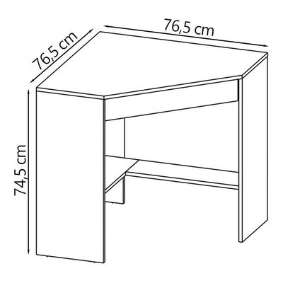 Escrivaninha Mesa Escritorio De Canto 76,5 Cm Me4169 Amendoa Tecno Mobili Amendoa