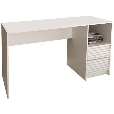 Escrivaninha Gaveteiro Ripado 1 Prateleira Me4174 Branco Tecno Mobili Branco