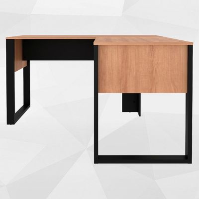 Mesa De Canto Para Escritorio Me4181 Amendoa Preto Tecno Mobili Amendoa Preto