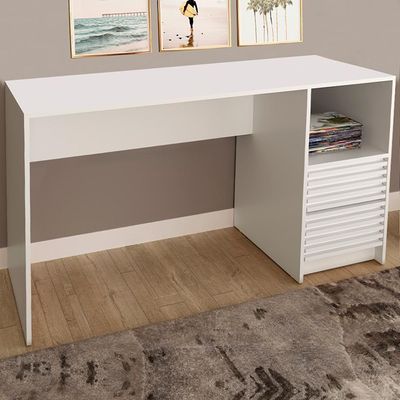 Escrivaninha Gaveteiro Ripado 1 Prateleira Me4174 Branco Tecno Mobili Branco