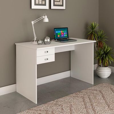 Escrivaninha Mesa Escritorio 2 Gavetas Me4165 Branco Tecno Mobili Branco