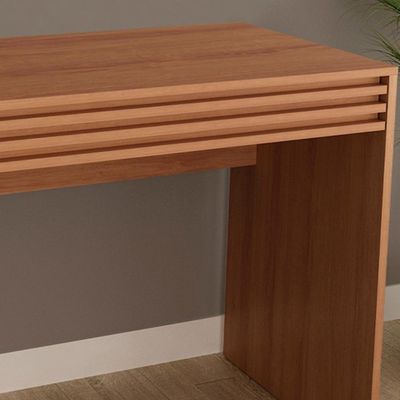 Escrivaninha Mesa Escritorio 1 Gaveta Ripada Me4173 Amendoa Tecno Mobili Amendoa