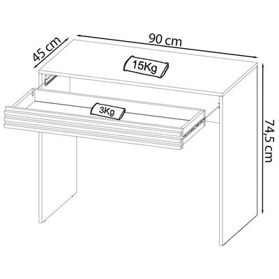 Escrivaninha Mesa Escritorio 1 Gaveta Ripada Me4173 Amendoa Tecno Mobili Amendoa