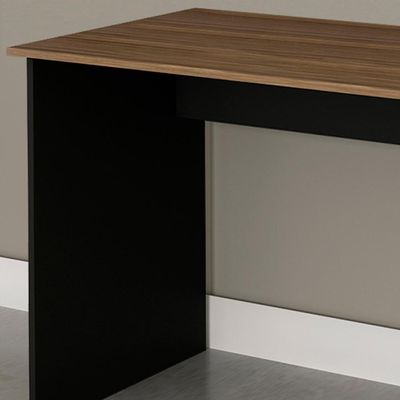 Escrivaninha Mesa Escritorio 2 Gavetas Me4165 Nogal Preto Tecno Mobili Nogal Preto