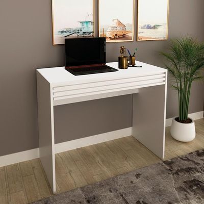Escrivaninha Mesa Escritorio 1 Gaveta Ripada Me4173 Branco Tecno Mobili Branco