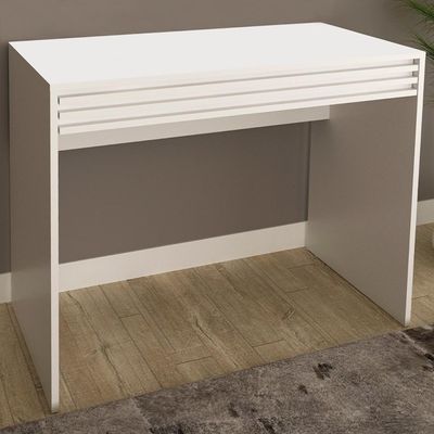 Escrivaninha Mesa Escritorio 1 Gaveta Ripada Me4173 Branco Tecno Mobili Branco