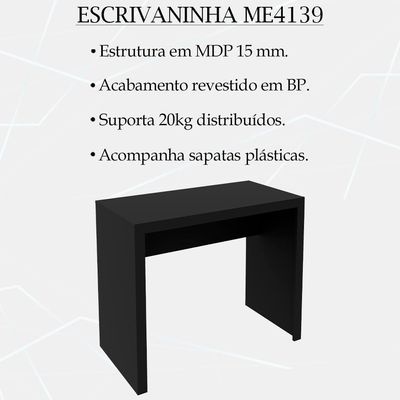 Escrivaninha Mesa Escritorio Me4139 Preto Tecno Mobili Preto