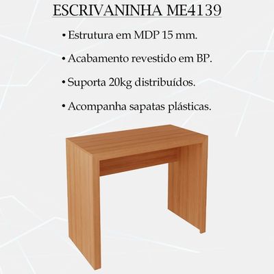 Escrivaninha Mesa Escritorio Me4139 Amendoa Tecno Mobili Amendoa