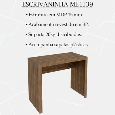 Escrivaninha Mesa Escritorio Me4139 Nogal Tecno Mobili Nogal