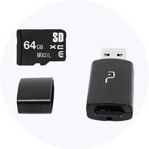 Pen Drive 2x1 Multilaser Mc164 Leitor Usb + Micro Sd 64gb