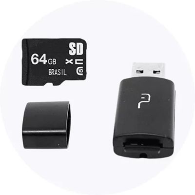 Pen Drive 2x1 Multilaser Mc164 Leitor Usb + Micro Sd 64gb