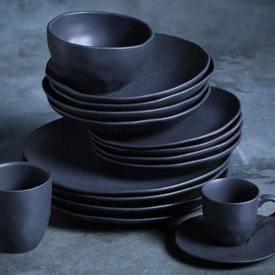 Xícara Para Café Com Pires Em Cerâmica Preto Matte 100ml Porto Brasil
