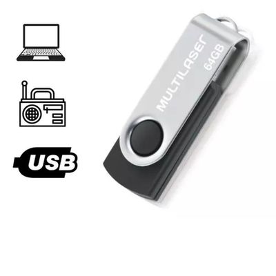 Pen Drive 64gb Multilaser Twist 64 Gigas Pendrive