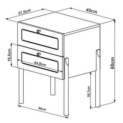 Mesa De Cabeceira 2 Gavetas Palhinha 27933 Linha Oslo Nero Artesano Nero