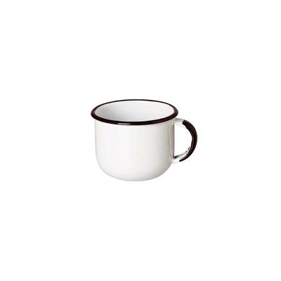 Jogo De Xícara De Cafezinho 06 Peças Esmaltada Branco 120 Ml Ewel