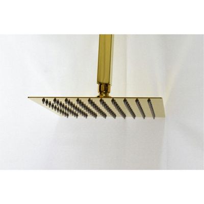 Chuveiro Ducha Teto Inox Dourado 20x20 Slim Luxo Suporte