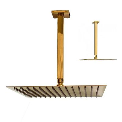 Chuveiro Ducha Teto Inox Dourado 20x20 Slim Luxo Suporte