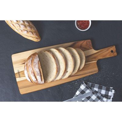 Fsc Tábua Retangular Para Pão Tramontina Kitchen Em Madeira Teca Com Cabo 48x19 Cm Tramontina