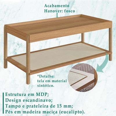 Mesa De Centro 93 Cm Pes Madeira Oslo 27961 Hanover Artesano Hanover