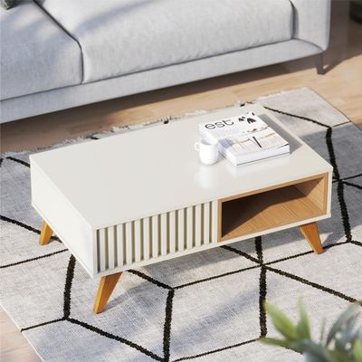 Jogo Home Para Tv E Mesa De Centro Clint Freijo Off-white Matte