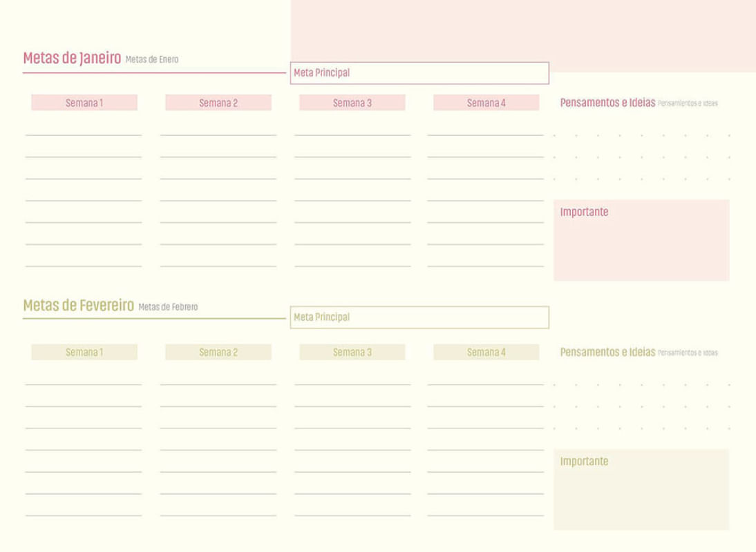 Agenda Life Planner Permanente Energy Color Color Nice Jandaia