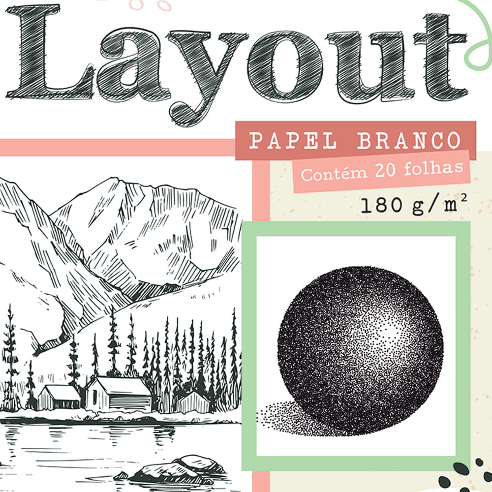 Bloco Layout Branco A4 180 Gramas 20 Folhas - Jandaia Arts