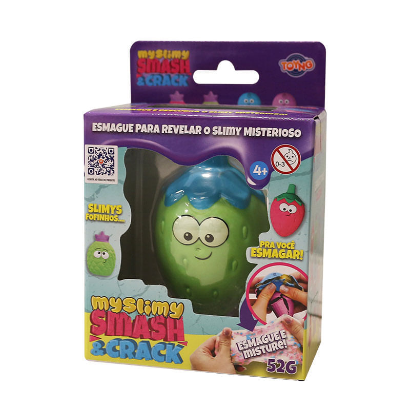 Slime Personagem Smash & Crack morango Toyng