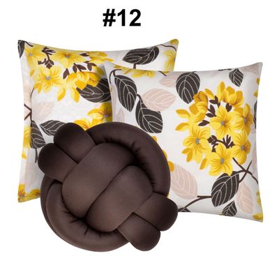 Kit 2 Almofadas Decorativas cheias mais Almofada Nó Tabaco