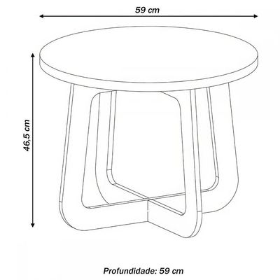 Mesa De Centro Jasmin 100% Mdf Cedro / Off White