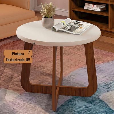 Mesa De Centro Jasmin 100% Mdf Cedro / Off White