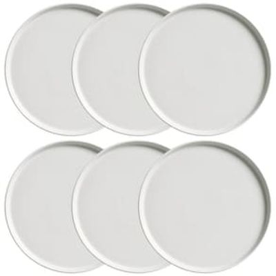 Conjunto com 6 Pratos de Sobremesa Porto Brasil Neo Vit em Stoneware 21,5cm  Cinza