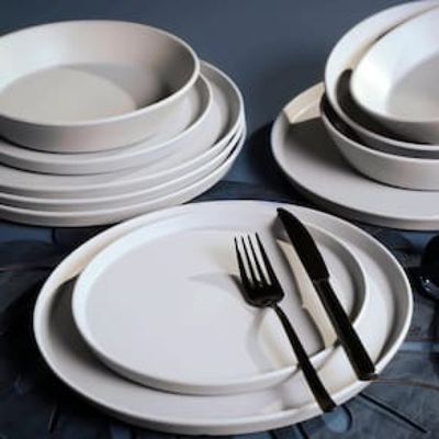 Conjunto com 6 Pratos de Sobremesa Porto Brasil Neo Vit em Stoneware 21,5cm  Cinza