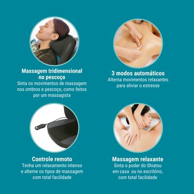 Assento Massageador Shiatsu Comfort Genis Relax Polishop ND / BIVOLT