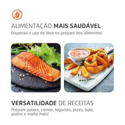 Fritadeira Elétrica Sem Óleo Air Fryer Oven 2 em 1 Mondial AFON-12L-BI 12L Digital – Preta/Inox Preto / 220