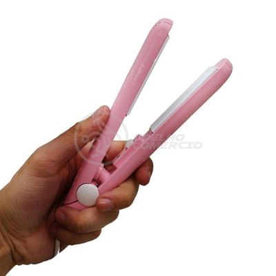 Mini Chapinha Prancha 17Cm Bivolt 110|220V Profissional Rosa Bivolt