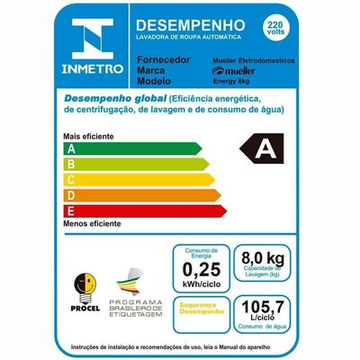 Lavadora Automática Energy 8kg 220v Branco 220v