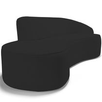 Sofá 3 Lugares Curvo Sala De Estar Living Firenze Direito D02 Corano Preto 180 Cm C-05 - Lyam