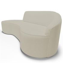 Sofá 3 Lugares Curvo Sala De Estar Living Firenze Direito D02 Corano Bege 230 Cm C-26 - Lyam