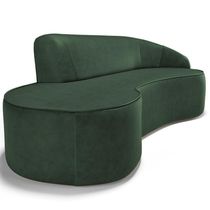 Sofá 3 Lugares Curvo Sala De Estar Living Firenze Direito D02 Couríssimo Verde 230 Cm B-89 - Lyam