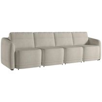 Sofá Cama Para Sala De Estar 4 Lugares 316cm Montserrat K01 Bouclê Bege - Lyam Decor