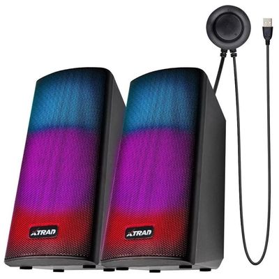 Caixa De Som Bluetooth Cartão Sd Usb Para Pc Notebook E Celular Rgb