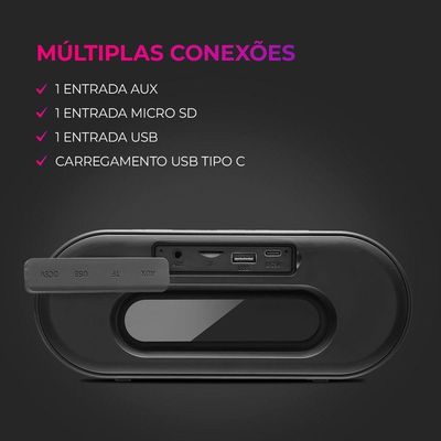 Caixa De Som Speaker Aiwa Bluetooth Luzes Multicores Ip65 Mini Speaker Aws-sp-01 Bivolt