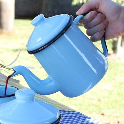 Caneca Com Bico Esmaltada Azul Claro 1 L Ewel