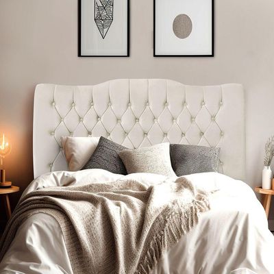 Cabeceira De Cama Box Casal 140 Cm Dunas - Veludo Bege