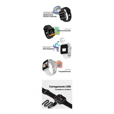 Smartwatch Iwo8 Lite S Versão W34 Troca Pulseira Tela 44mm