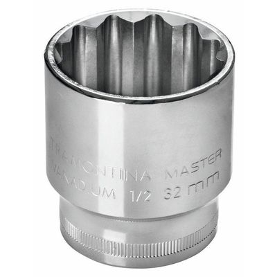 Soquete Estriado 15 Mm Encaixe 1/2´´ com Acabamento Cromado
