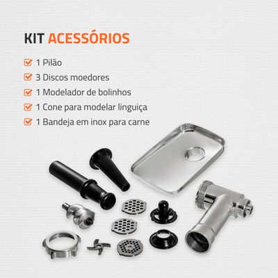 Moedor de Carne Elétrico Mondial Premium MC-03 220V