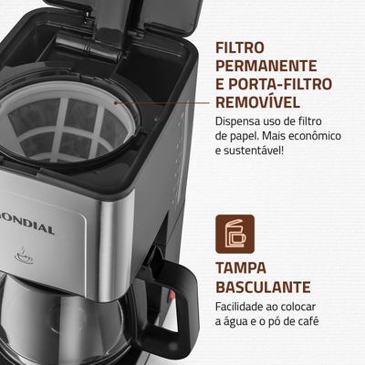 Cafeteira Elétrica Mondial C-44-32X-SI 127V