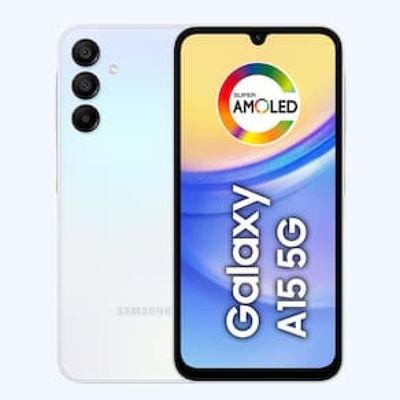 "Smartphone Samsung Galaxy A15 5G Azul Claro 256GB, 8GB RAM, Processador Octa-Core, Câmera Tripla Traseira, Tela Super Amoled de 6.5"" 90Hz"